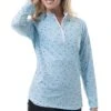 SanSoleil Women&apos;s Solcool Print 1/4 Zip Mock - Holiday Cheers