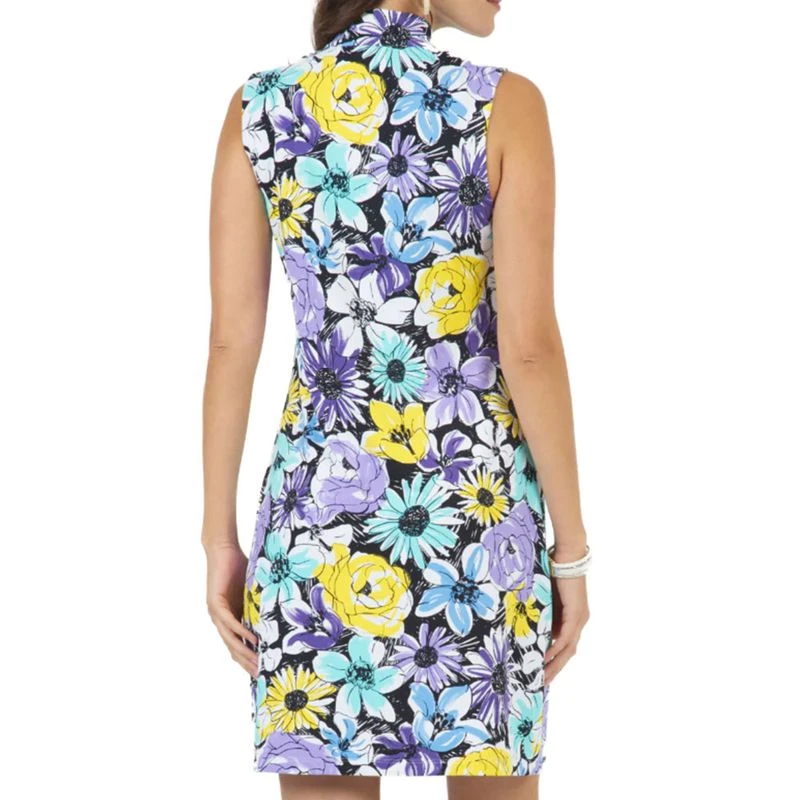 IBKUL Women's Sleeveless Mock Dress - Medeline Print 2 IBKUL Women's Sleeveless Mock Dress - Medeline Print - Image 2