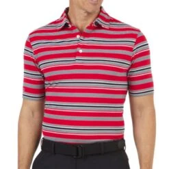 IBKUL Men&apos;s Coastal Stripe Polo - Modern Fit