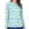 IBKUL Women&apos;s Eloise Print Long Sleeve Crew Neck Top