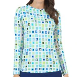 IBKUL Women&apos;s Eloise Print Long Sleeve Crew Neck Top