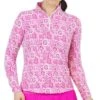 IBKUL Women&apos;s Terra Print Long Sleeve Mock Neck Top