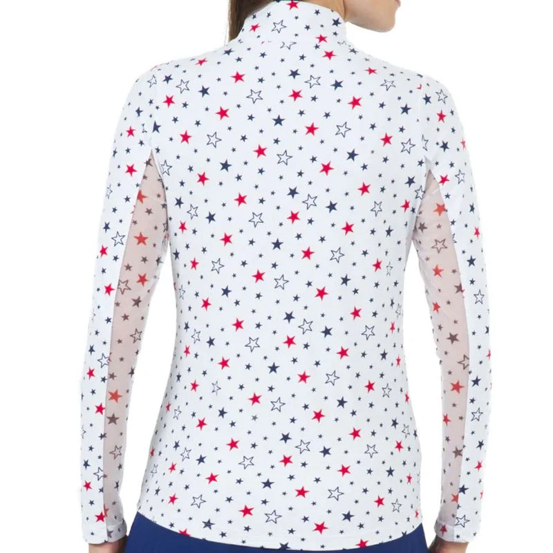 IBKUL Women's Celebration Print Long Sleeve Mock Neck Top 2 IBKUL Women's Celebration Print Long Sleeve Mock Neck Top - Image 2