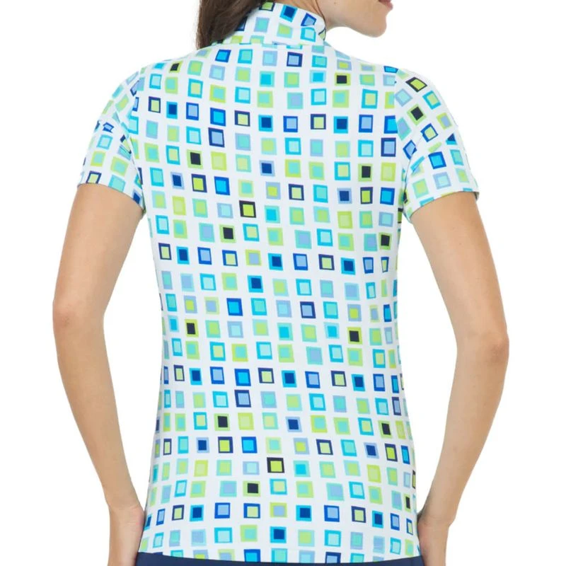 IBKUL Women's Eloise Print Short Sleeve Mock Neck Top 2 IBKUL Women's Eloise Print Short Sleeve Mock Neck Top - Image 2