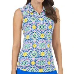 IBKUL Women&apos;s Nora Print Sleeveless Polo
