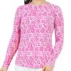IBKUL Women's Long Sleeve Crew Neck Top - Terra Print