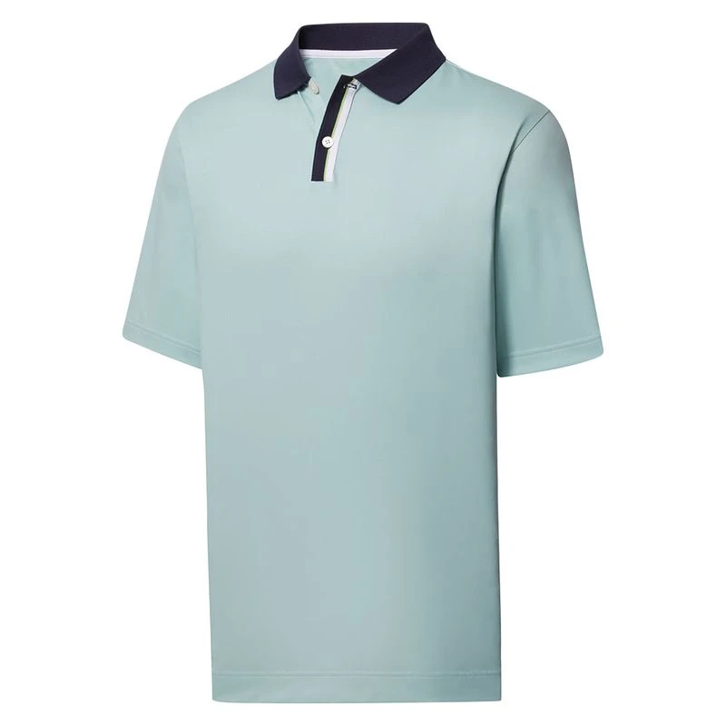 FootJoy Men's Solid Stretch Pique With Stripe Placket Polo 1 FootJoy Men's Solid Stretch Pique With Stripe Placket Polo